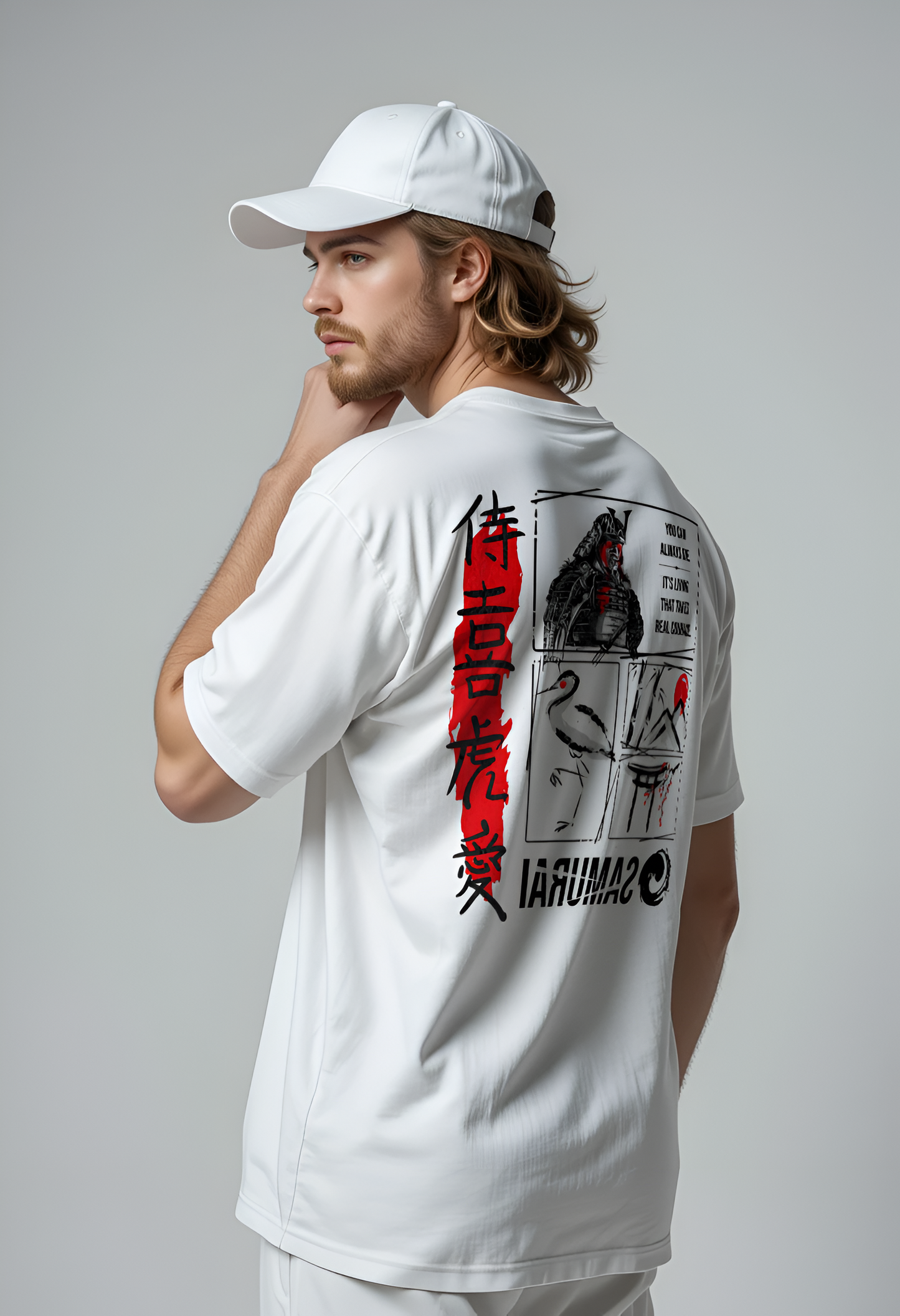 SAMURAI WARRIOR White Oversized T-Shirt