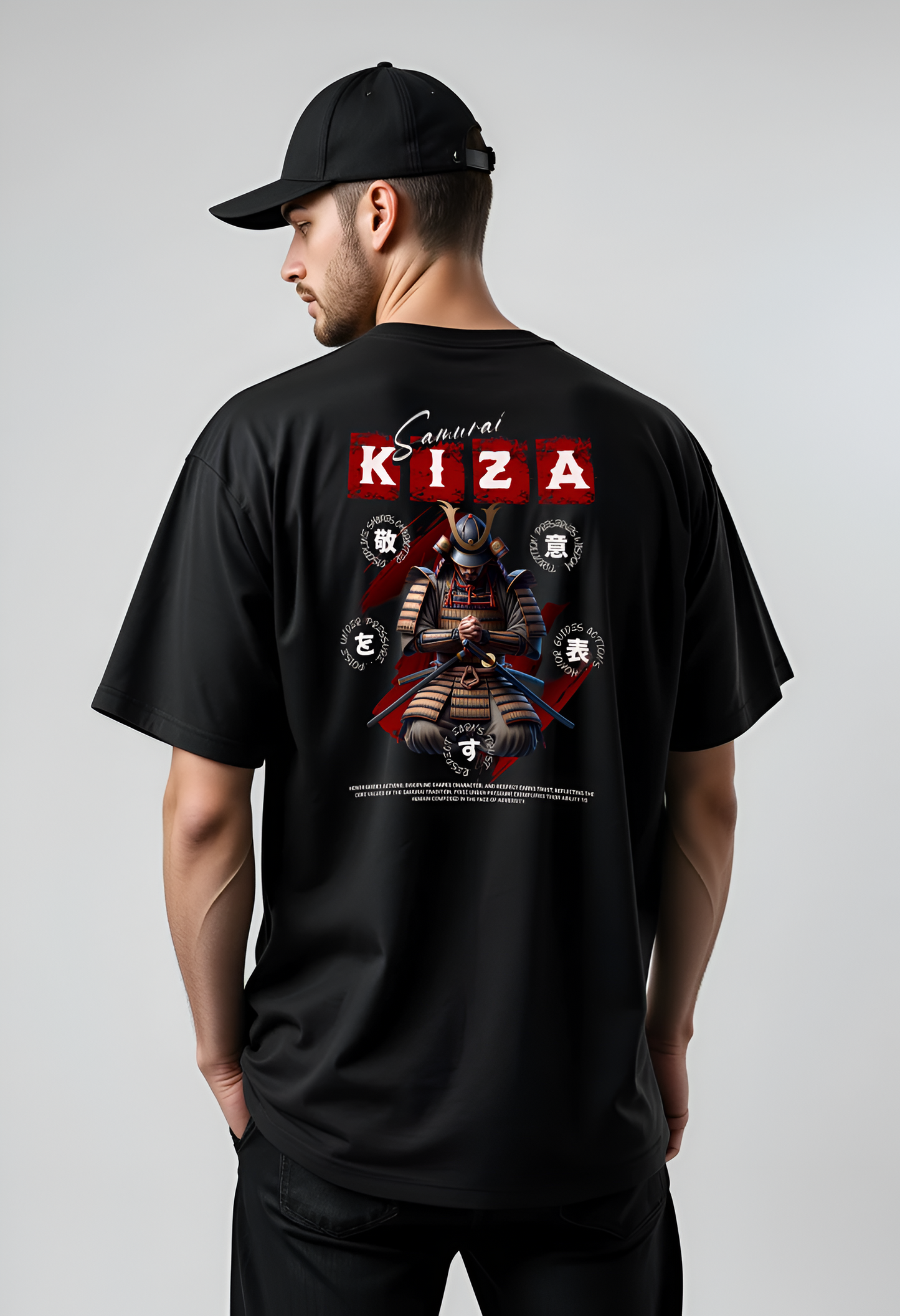 Kiza Samurai Black Oversized T-Shirt
