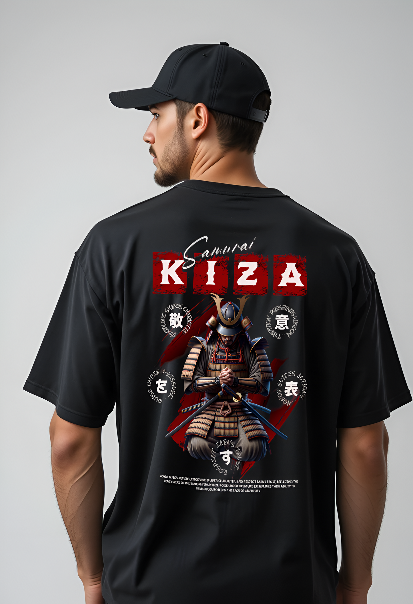 Kiza Samurai Black Oversized T-Shirt