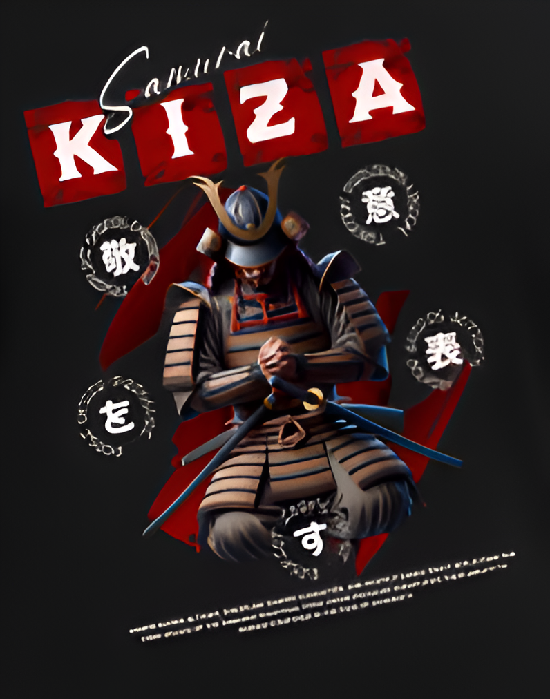 Kiza Samurai Black Oversized T-Shirt