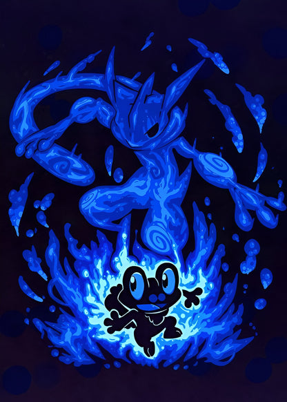 Ash Greninja Oversized Black T-Shirt