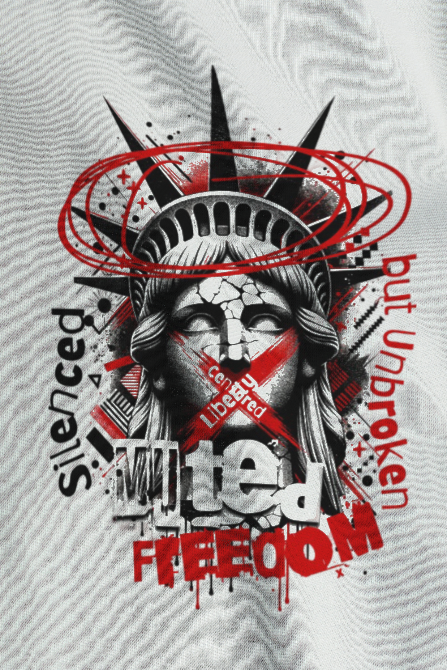 Muted Freedom Oversized White T-Shirt – Minimalist Streetwear for Bold Souls