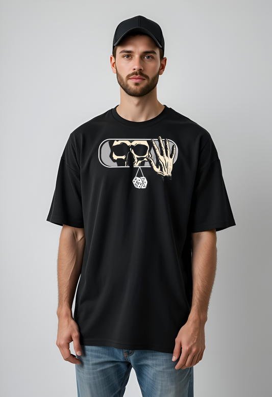 Horror Rearview Oversized Black T-Shirt– Dark, Edgy Streetwear