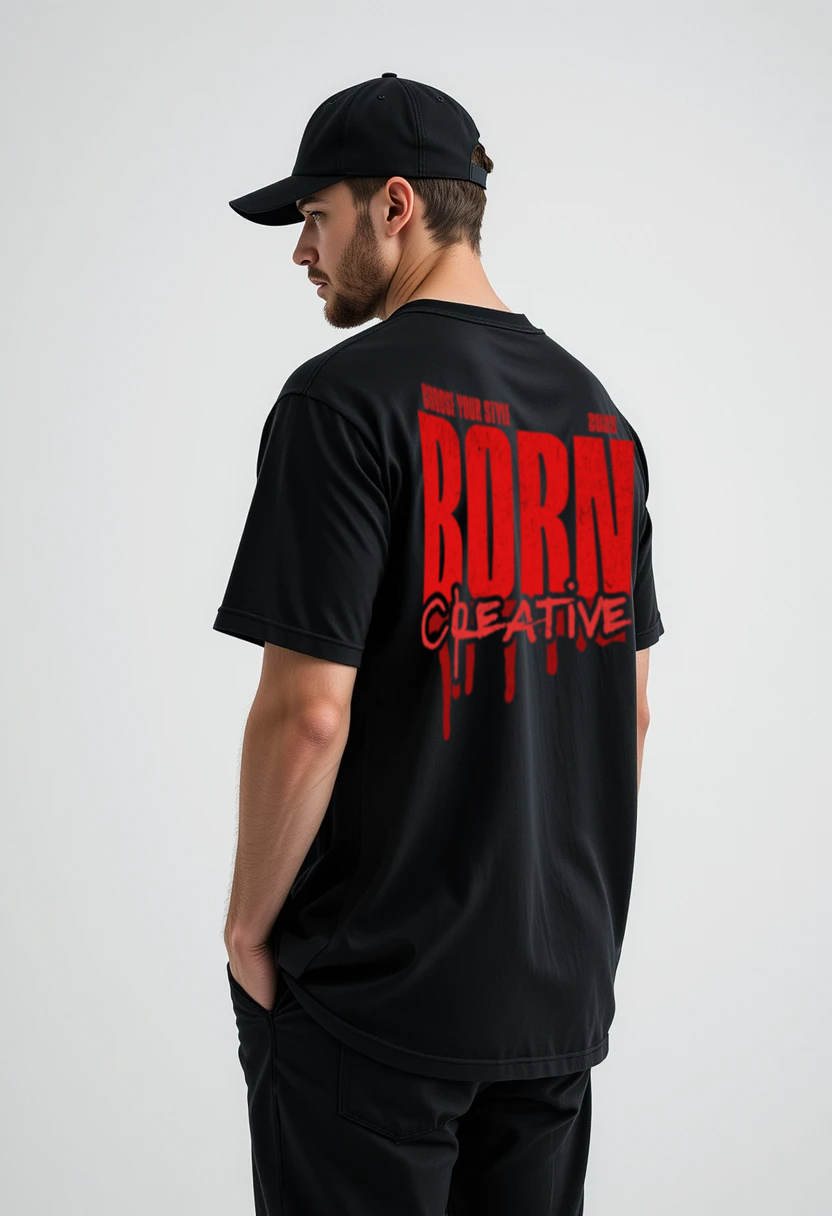 Born Creative Oversized Black T-Shirt – Bold Streetwear for Creatives