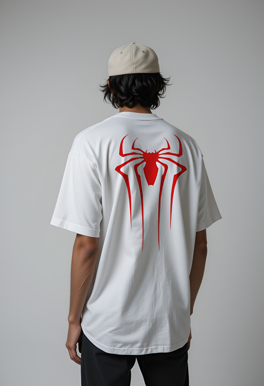 Spider-Man White Oversized T-Shirt | Bold & Stylish Streetwear
