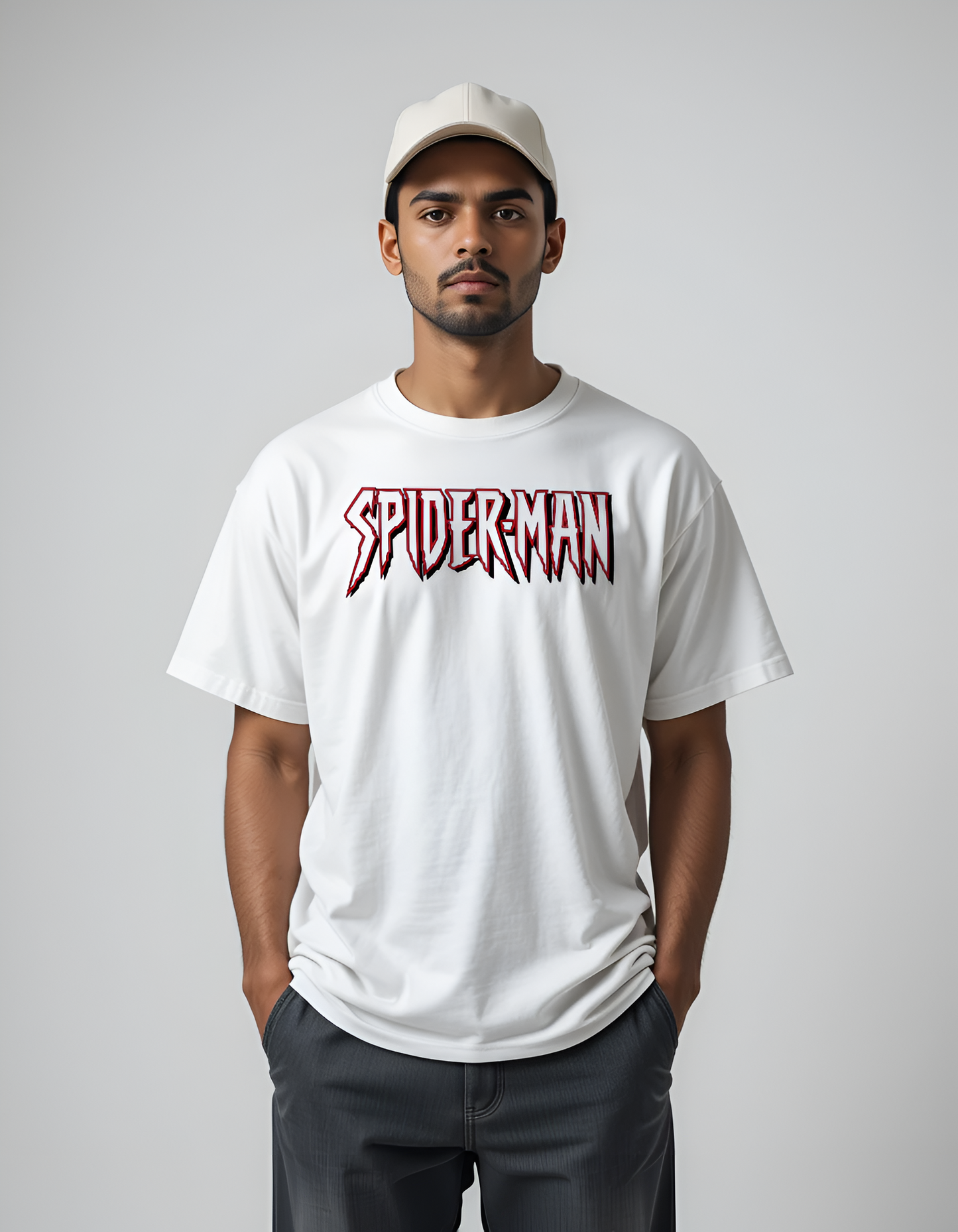 Spider-Man White Oversized T-Shirt | Bold & Stylish Streetwear