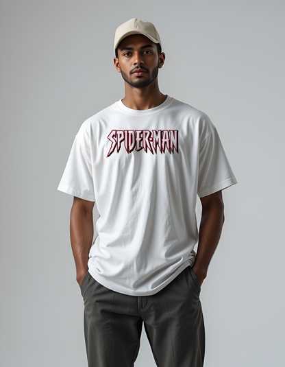Spider-Man White Oversized T-Shirt | Bold & Stylish Streetwear