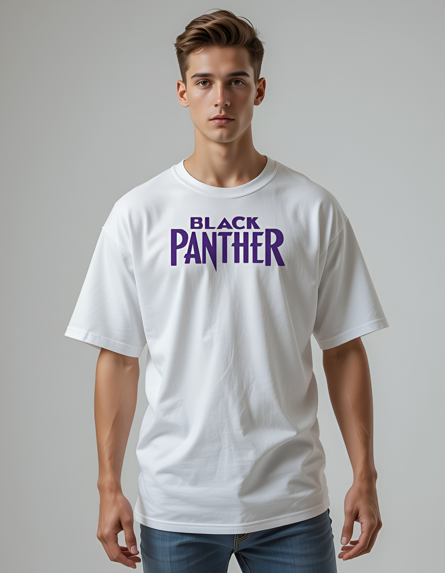 Black Panther Oversized White T-Shirt – Premium Marvel Streetwear