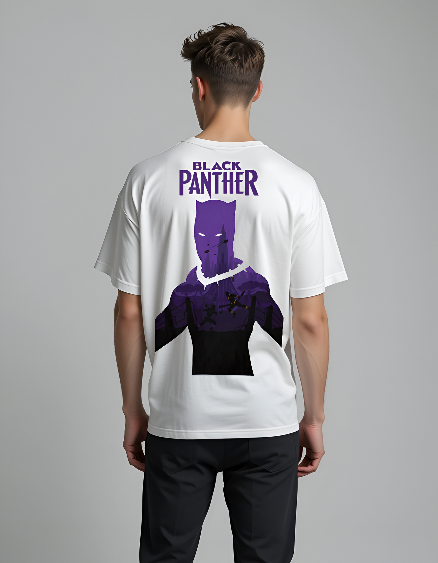 Black Panther Oversized White T-Shirt – Premium Marvel Streetwear