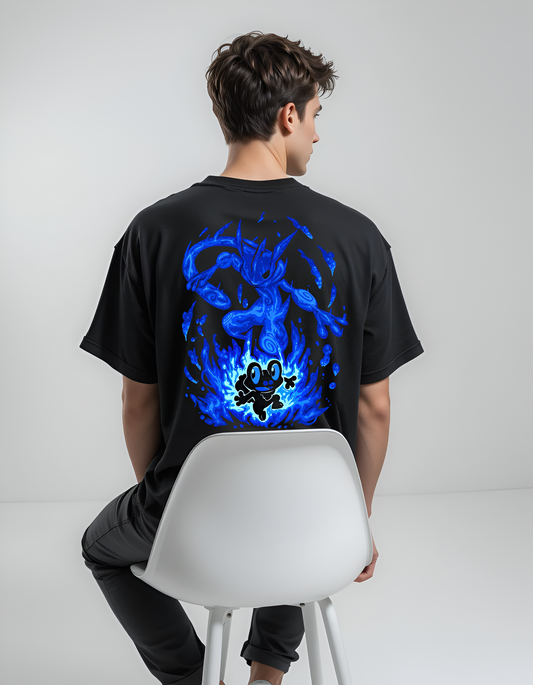 Ash Greninja Oversized Black T-Shirt