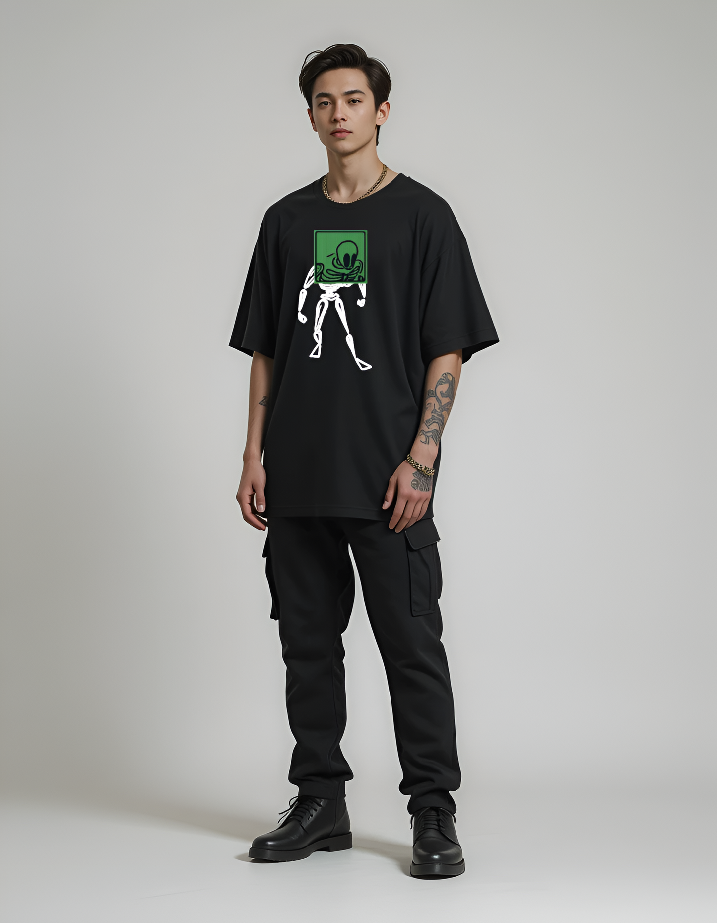 Cyber Skull Oversized Tee