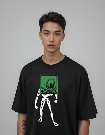 Cyber Skull Oversized Tee