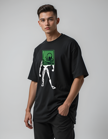 Cyber Skull Oversized Tee