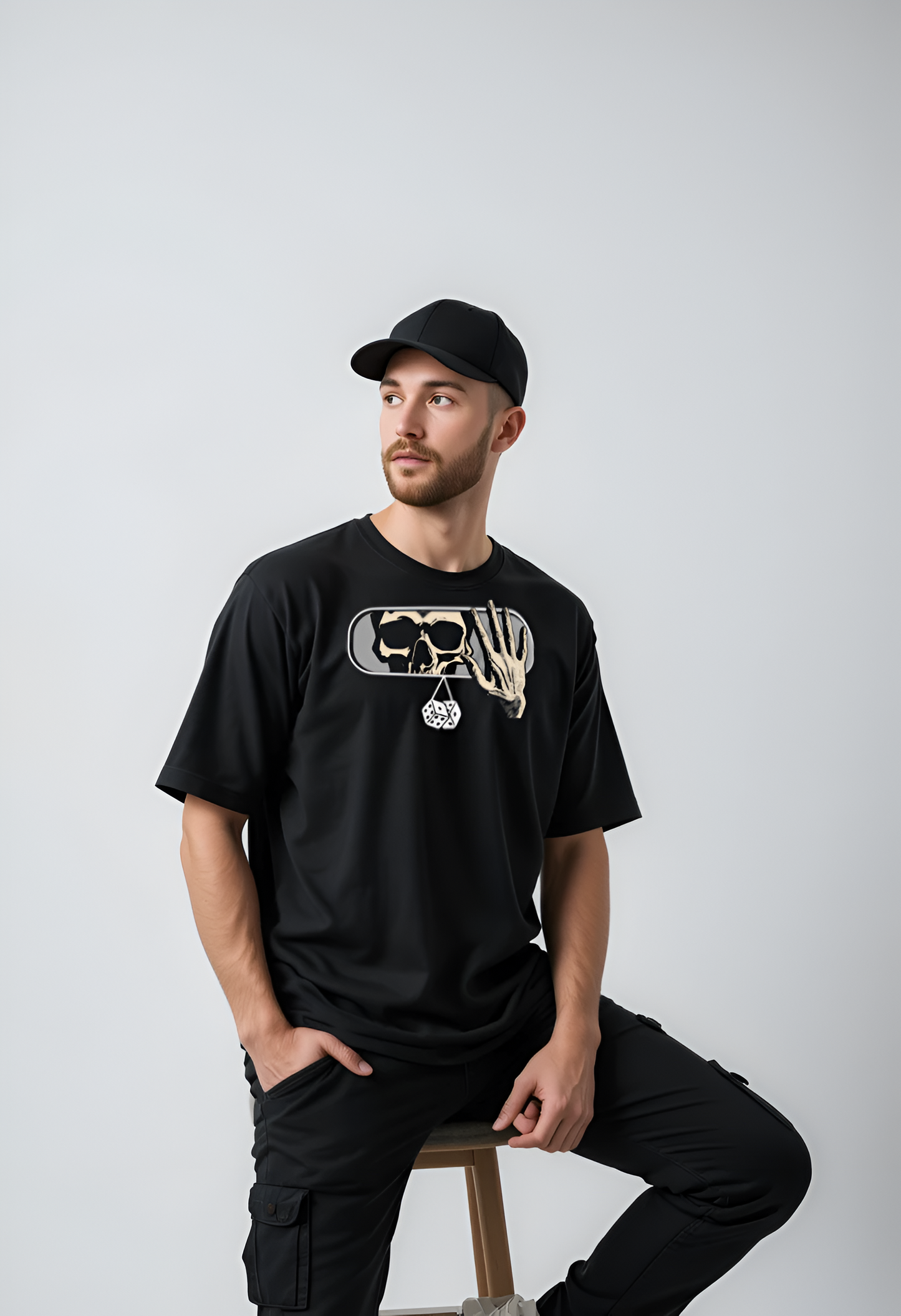 Horror Rearview Oversized Black T-Shirt– Dark, Edgy Streetwear