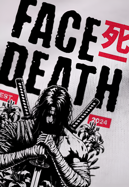 Face Death White Oversized T-Shirt - Premium Graphic Streetwear Tee