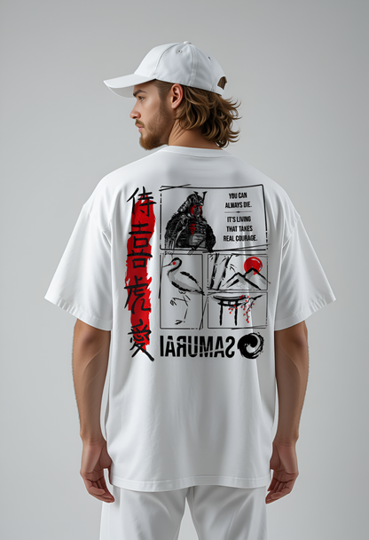 SAMURAI WARRIOR White Oversized T-Shirt