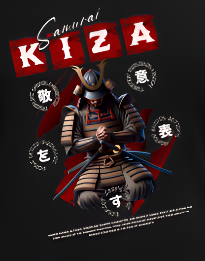 Kiza Samurai Black Oversized T-Shirt