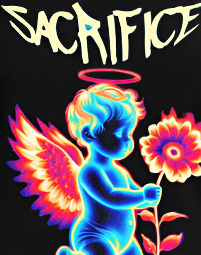 Cupid Hold A Flower – Oversized T-Shirt